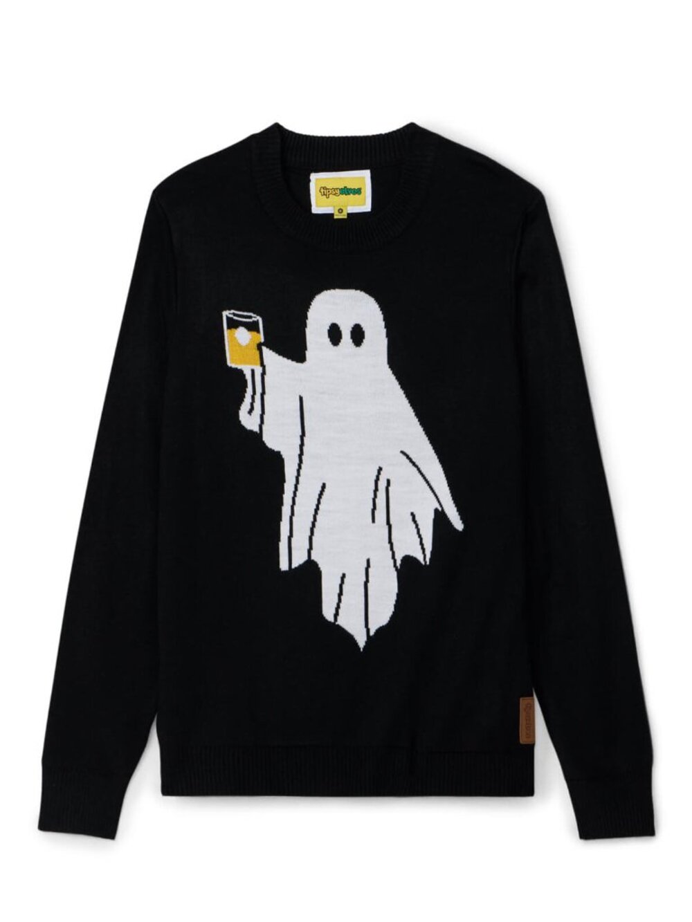 Tipsy Elves Men's BOOze Ghost Halloween Sweater Medium